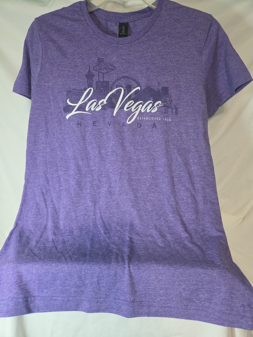 Gildan Purple Las Vegas Script Skyline Tee